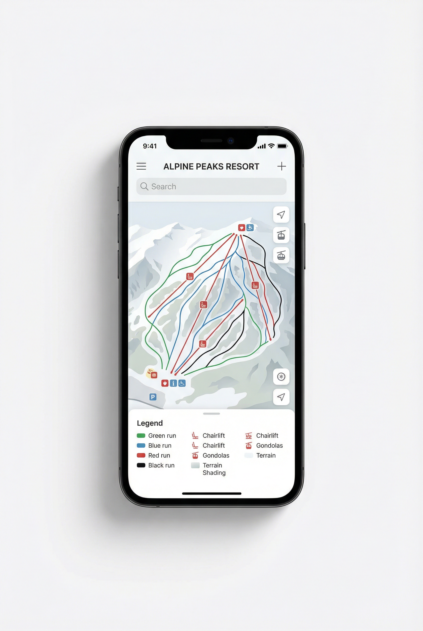 Phone showing online atlas map